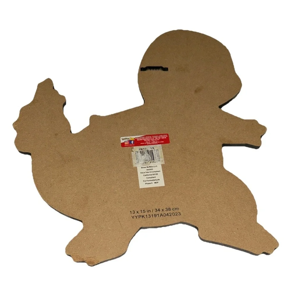 Pokemon Charmander and Squitle MDF Wooden Hanging Wall Art Set of (2)